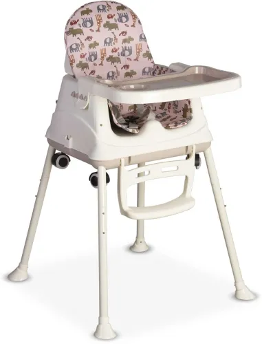 Image of LuvLap High Chair with Wheels, 3 Height Adjustments