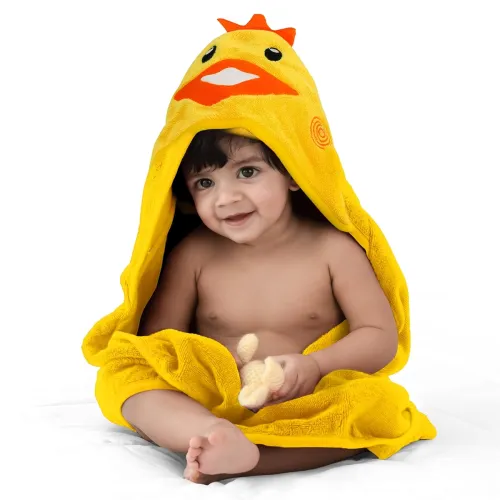 Image of LuvLap Hooded Baby Bath Towel for New Born, Super Soft, Made with Super Soft and Highly Absorbent 100% Zero Twist Cotton