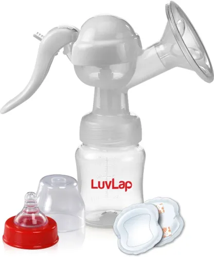 Image of LuvLap Manual Breast Pump, 3 Level Suction Adjustment, 2pcs pads free 