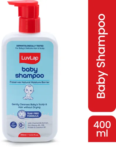 Image of LuvLap Milky Soft Baby Shampoo - 400ml, Tear Free Formula, With Milk Protein, Vitamin E (400 ml)