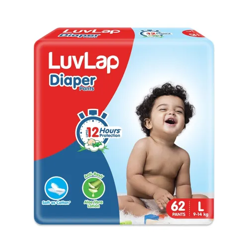 Image of LuvLap Pant Style Baby Diapers, Large (L), 62 Count