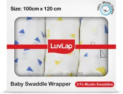 LuvLap Printed Single Swaddling Baby Blanket for AC Room