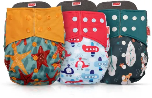 Image of LuvLap Reusable Baby Cloth Diapers – Combo of 3