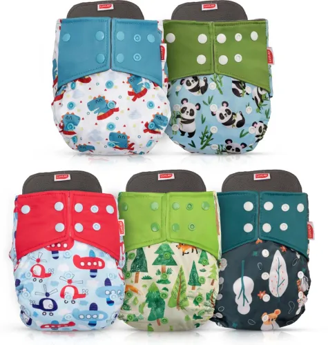 Image of LuvLap Reusable Baby Cloth Diapers pack of 5