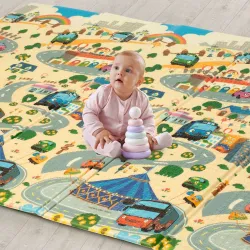 LuvLap Rubber Baby Play Mat (Multicolor, Extra Large)