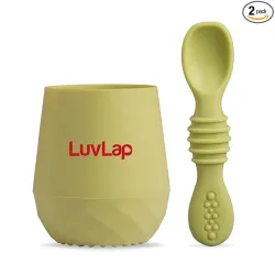 LuvLap Silicone Training Cup & Spoon Set