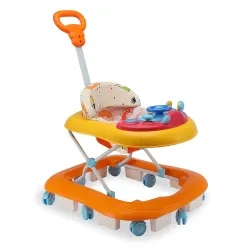 LuvLap Sunshine Baby Walker with Parental Push Handle, Anti Fall, Anti Skid Mechanism, Height Adjustable with Light, Rat
