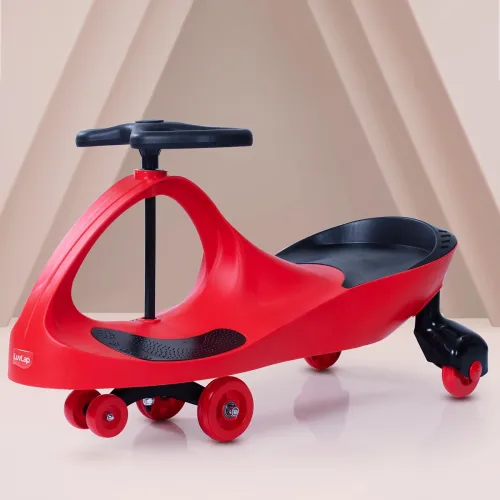 Image of LuvLap Swing Car for Kids – Ride-On Toy, Red & Black