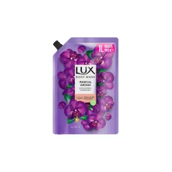 LUX, Black Orchid & Juniper Oil Bodywash, Refill Pack, 1 ltr, for Soft and Glowing Skin, with Glycerin, Long Lasting Fra