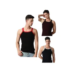 Lux Classic Men’s Cotton Gym Vests (Pack of 3)