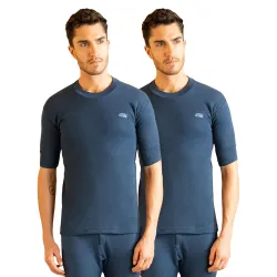 Lux Cottswool Mens Half Sleeves Round Neck Thermal Set (Pack of 2) )