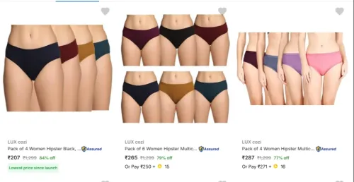Image of Lux Cozi Women's Panties Minimum 77% Discount