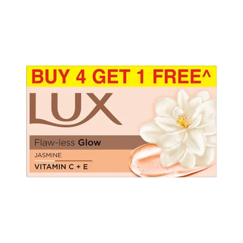 Image of Lux Flaw-less Glow Bathing Soap Buy 4 Get 1 Free |150g infused with Vitamin C & E |For Superior Glow|