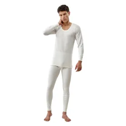Lux Inferno Men's Thermal Set | Full Sleeve Round Neck Top & Bottom Winter Innerwear | Soft & Warm Cotton Fabric