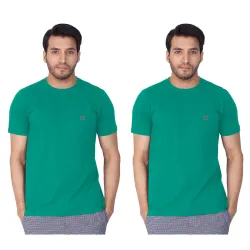 Lux Nitro Mens Solid Modern Fit Round Neck T-Shirt_Proud Peacock