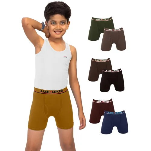 Image of LUX PARKER 100% Cotton Trunk Outer Elastic Underwear for Boy's| Skin Friendly | Innerwear for Boys |Pack of 7