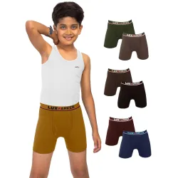 LUX PARKER 100% Cotton Trunk Outer Elastic Underwear for Boys| Skin Friendly | Innerwear for Boys |Pack of 7