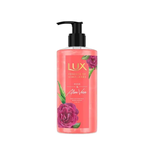Image of LUX Rose & Aloe Vera, Shimmering Body Wash, 400 ml, for Bright and Soft Skin, with 100% Natural Origin Rose Extract & Al