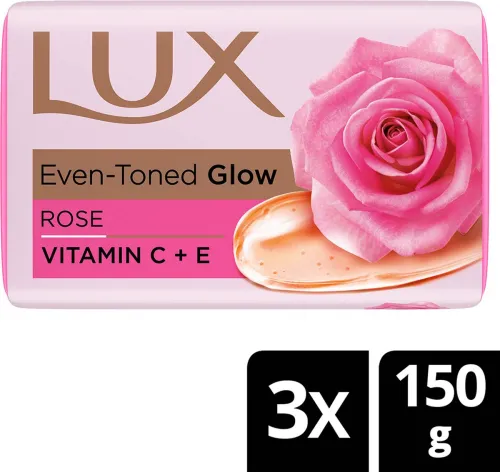 Image of LUX Soft Glow Rose & Vitamin E For Glowing Skin Beauty Soap Mega Pack  (3 x 150 g)
