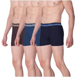 LUX VENUS Men's Pack of 3 Plain Boxers