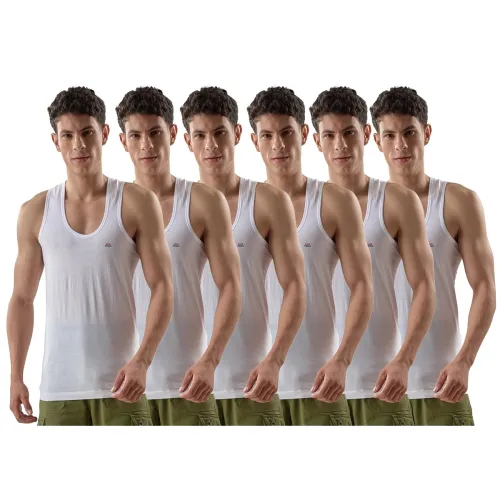 Image of LUX VENUS Vest for Men White (Pack of 6)