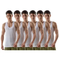 LUX VENUS Vest for Men White (Pack of 6)