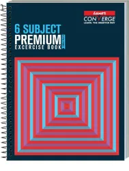 LUXOR 20703Exercise book 6 Sub, 300 Pg,18cm*24cm Regular Notebook Ruled 300 Pages (Black)