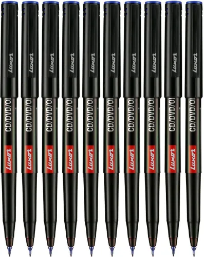 Image of LUXOR Blue CD DVD OHP Marker (Set of 10, Blue)
