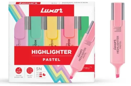Image of Luxor Pastel Highlighter Assorted (Pack of 5)