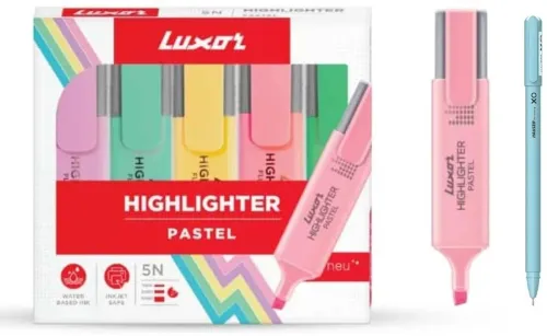 Image of LUXOR Pastel Highlighter Pack Of 5 