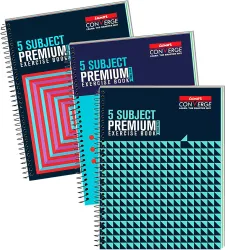 LUXOR Premium Exercise Regular Notebook Ruled 250 Pages (Assorted, Pack of 3)