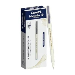 Luxor Schneider LX 801 Technoroller | 0.5 mm Tip | German Technology | Roller Ball Pen (Pack of 12, Ink Color - Blue)