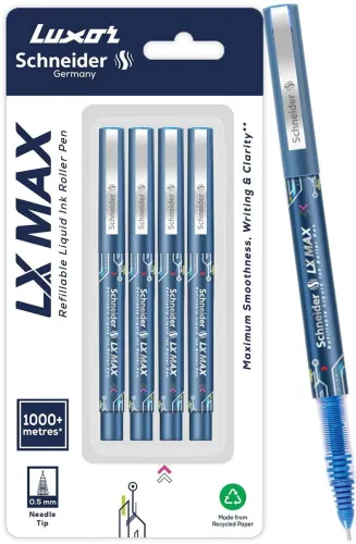 Image of Luxor Schneider LX Max 0.5mm Roller Pens Pack 4