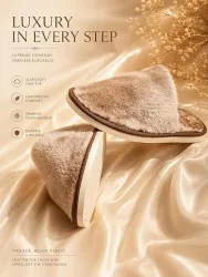 luxoria Unisex Slippers (Beige , 8)