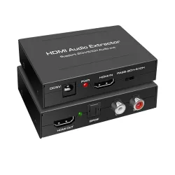 LVY Hdmi Audio Extractor, 4K Hdmi to Hdmi + Audio (Spdif + RCA Stereo) Audio Extractor Supports Apple Tv, Fire Tv and Blue-Ray Players Hdmi to Optical Audio Converter