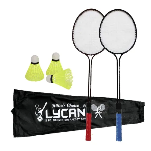 Image of Lycan Alloy Steel Prime Double Badminton Rackets with 3Pc Shuttle Cock 