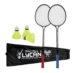 Lycan Alloy Steel Prime Double Badminton Rackets with 3Pc Shuttle Cock 