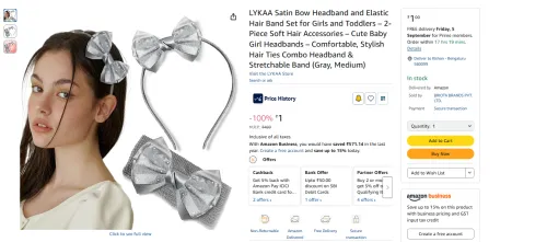 Image of LYKAA Satin Bow Headband 