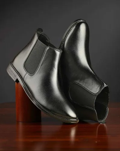 Image of lymn Synthetic Leather Lightweight Comfortable Chelsea Boots For Men 