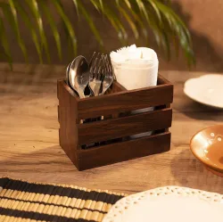 LyqArt Empty Cutlery Holder Case  (Brown Holds 40 Pieces)