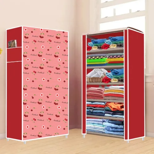 Image of Lyzoo A6 Collapsible Plastic Wardrobe Cherry Red (DIY)