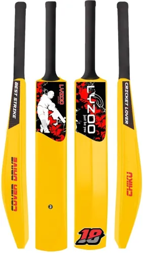 Image of Lyzoo Yellow Bat 3 No Made Up of Hard PVC Plastic For Children ( 4- 12 ) year old Plastic Cricket Bat (350-370 g)