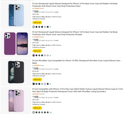 Image of M Cart Mobile Back Cover Starting @ ₹199