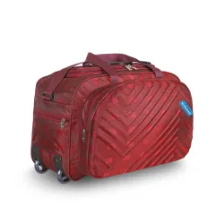 M MEDLER Zypher Nylon 55 litres Waterproof Strolley Duffle Bag- 2 Wheels - Luggage Bag - (Red)