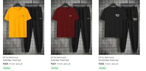 Image of M7 By Metronaut Men's Tracksuits upto 83% Discount
