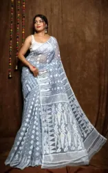 Maa Kali Saree Center Jamdani Cotton Silk Saree