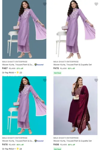 Image of Maa Shakti Enterprise Women's Ethnic Sets at minimum 70% Discount