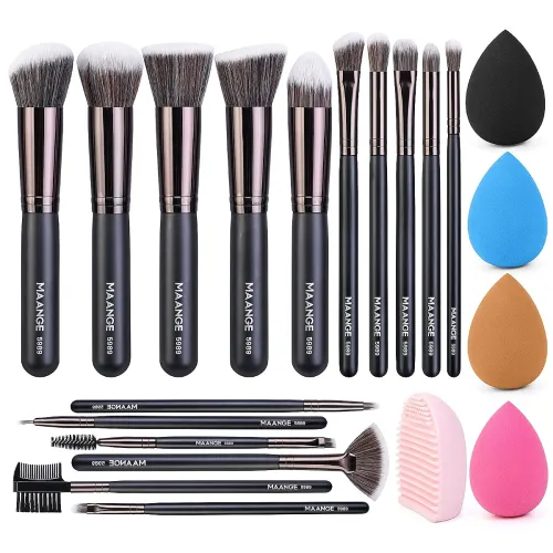 Image of MAANGE Professional Makeup Brushes Set Kabuki Foundation Brush 16 Pcs for Liquid