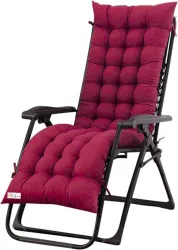 maatrikaa Polyester Fibre Chair Pad Pack of 1 Solid Multipurpose Long Chair Cushion for Rocking Chair, Office, Home & In