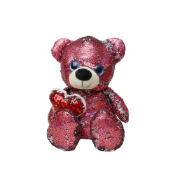 MABLE Reversible Sequin Teddy Bear with Heart 